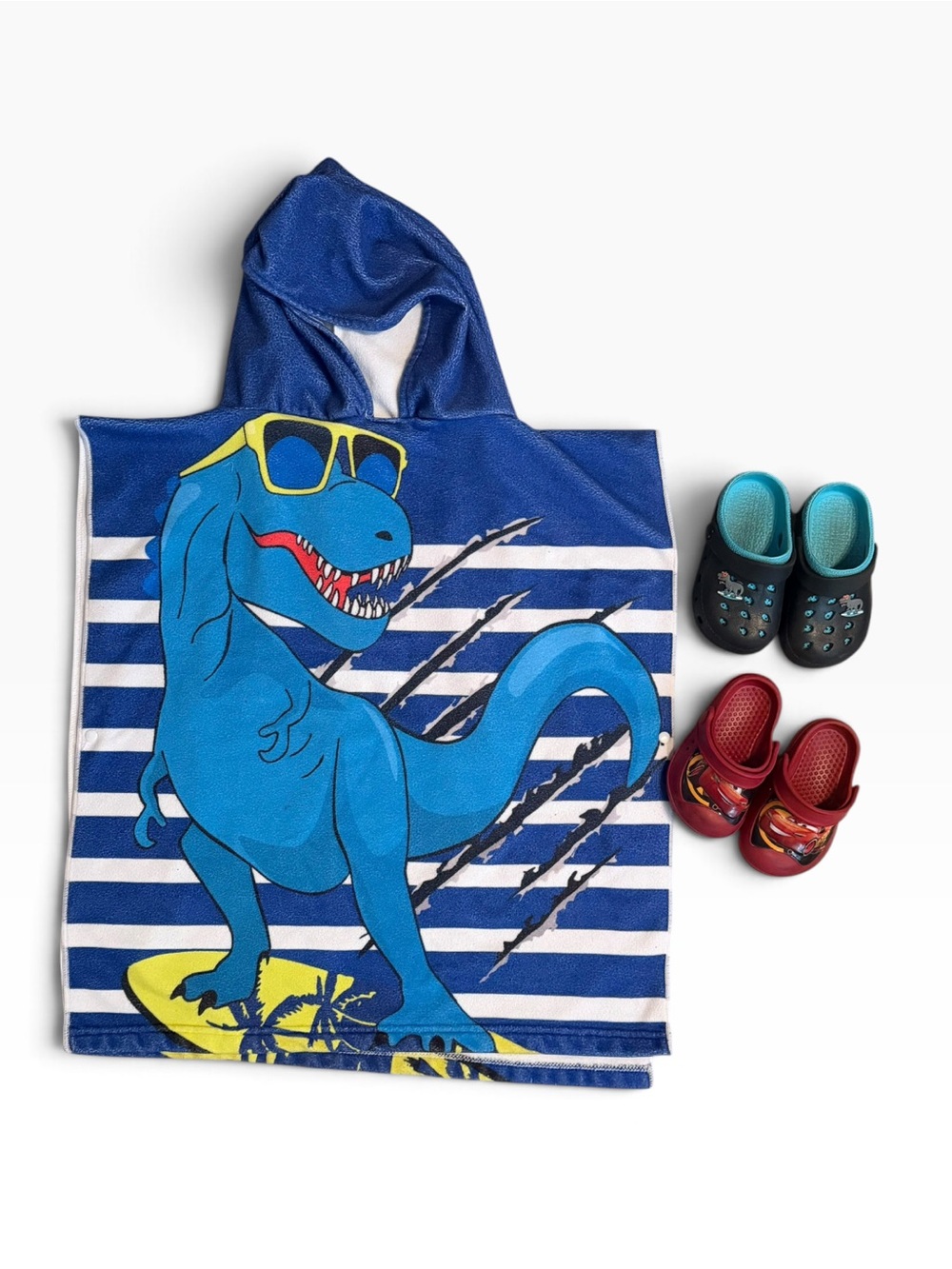 🦖 Dinosaur Summer 3 Bundle – Hooded Beach Towel + 2 Pairs of Clogs